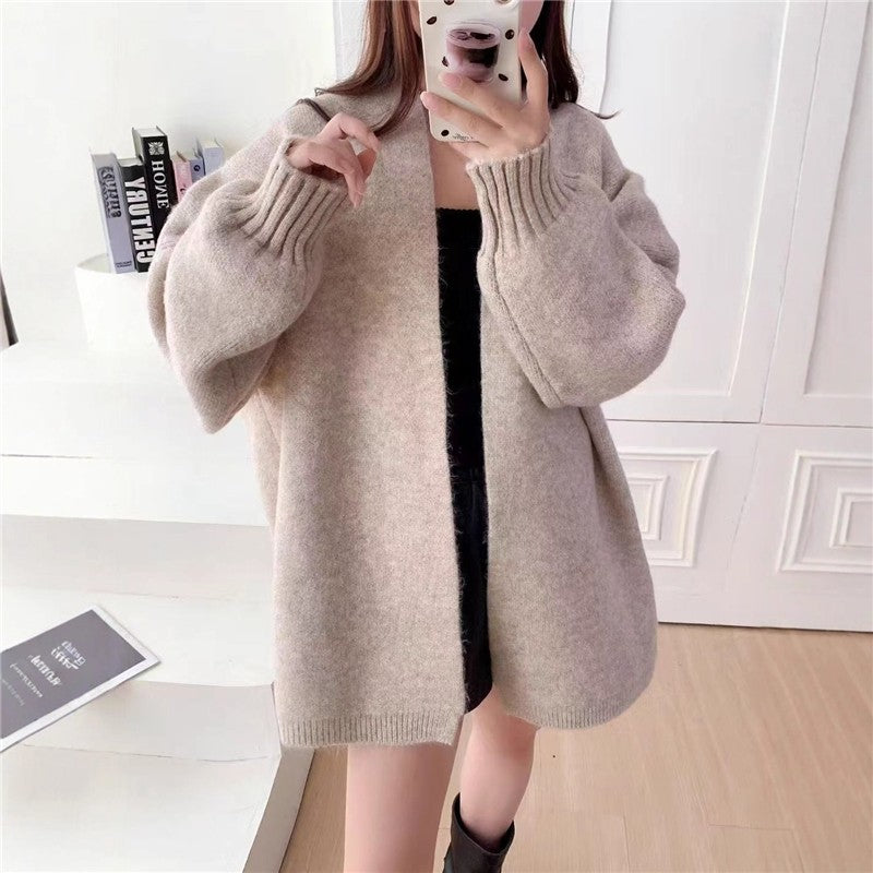 Bubble Sleeve Knit Cardigan