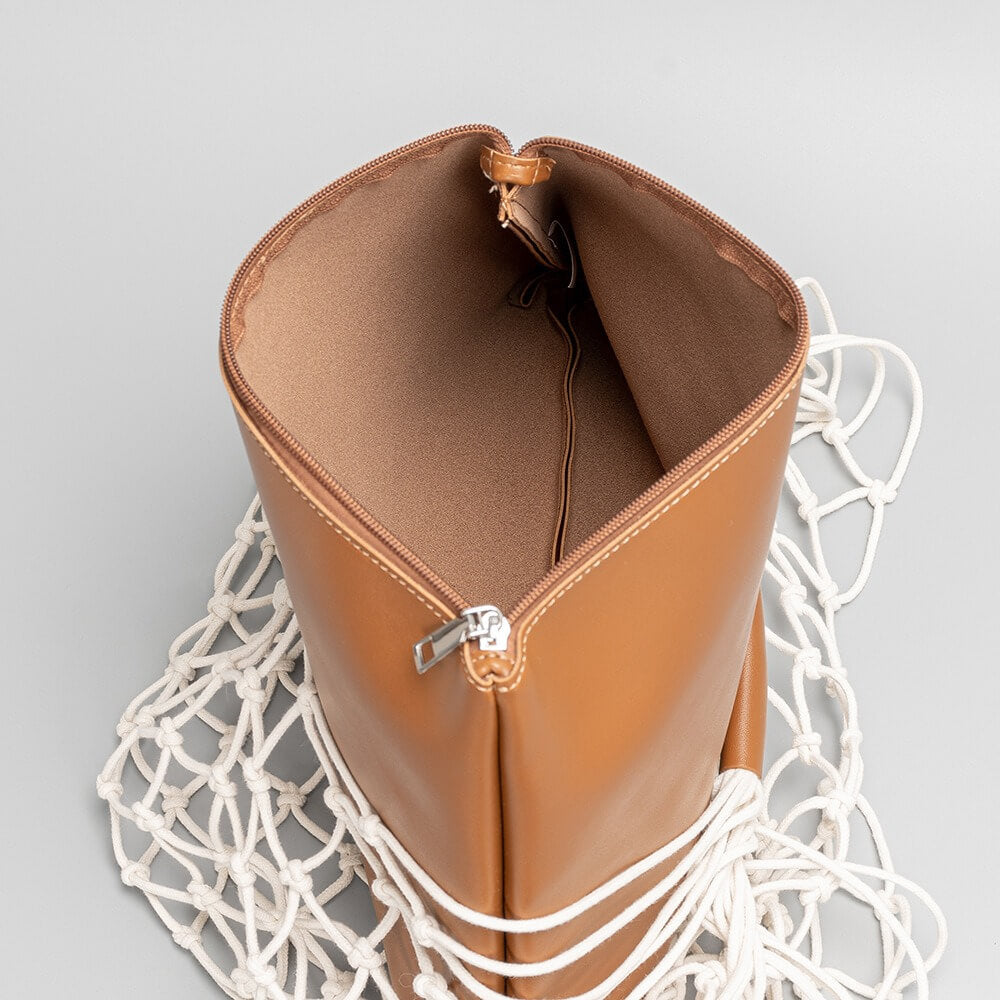 Net Woven Shoulder Tote Bag
