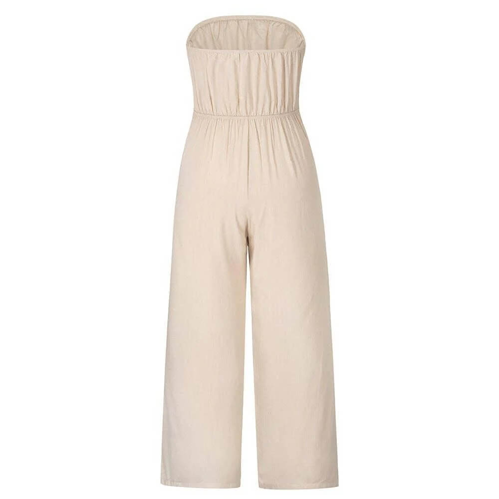 Strapless String Tie Jumpsuit