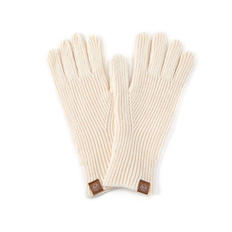 Solid Color Simple Ribbed Lengthen Knit Gloves