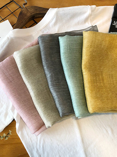 Silk Solid Vintage See-Through Fashion Scarf