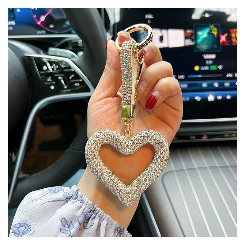 Full Diamond Heart Keychain Pendant