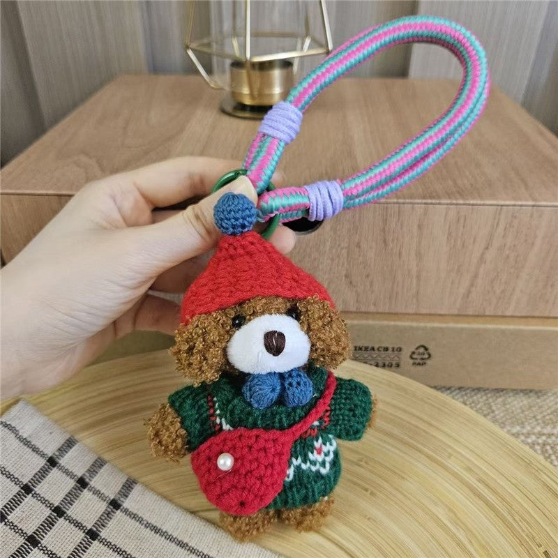 Colorful Dog Keychain With Crossbody Bag