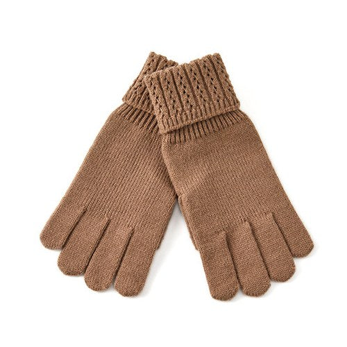 Solid Color Split Finger Simple Knit Glove