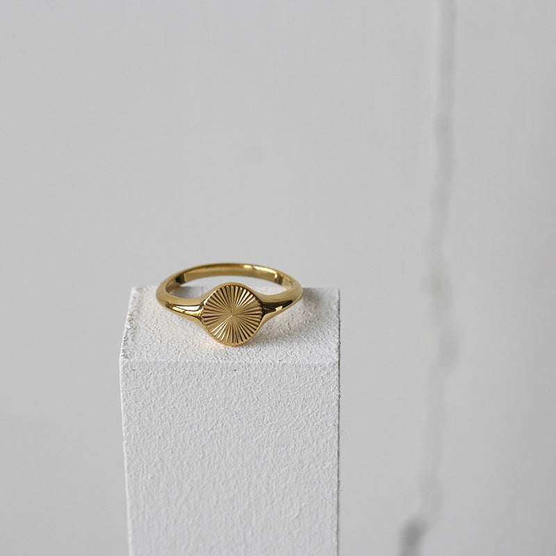Minimalist Gold Plated Sun Burst Ring