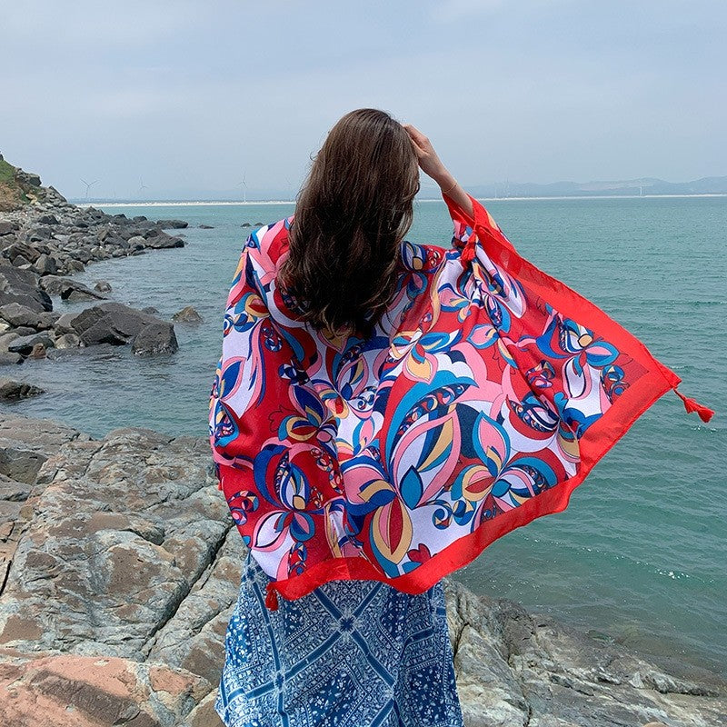 Ethnic Style Sun Protection Cotton And Linen Shawl Scarf