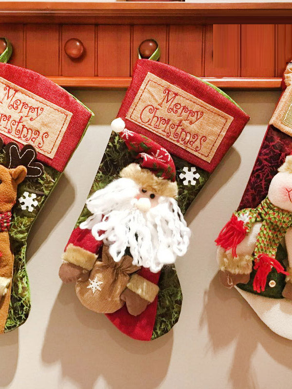 Santa Claus Snowman Socks Christmas Gifts Bag