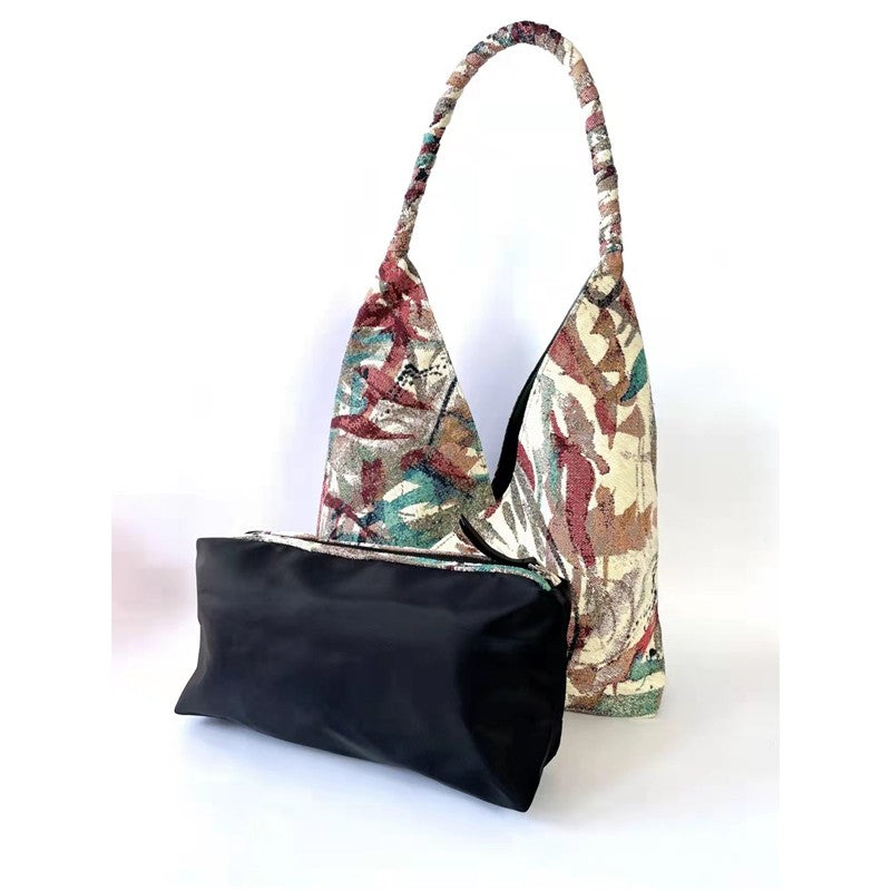 Tie Dye Embroidered Shoulder Bag