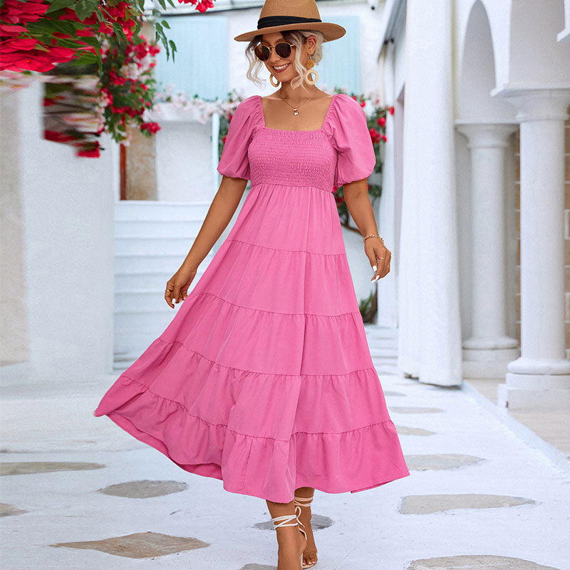 Robe longue à volants et épaules dénudées pour femme, style bohème, décontractée, idéale pour les vacances d'été