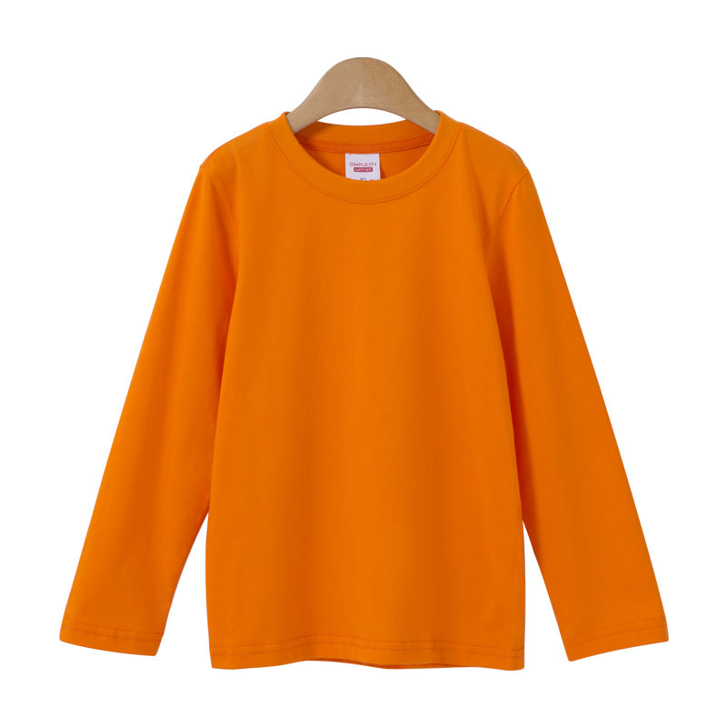 Women Casual Solid Color Round Neck Long Sleeve Blank T-Shirt