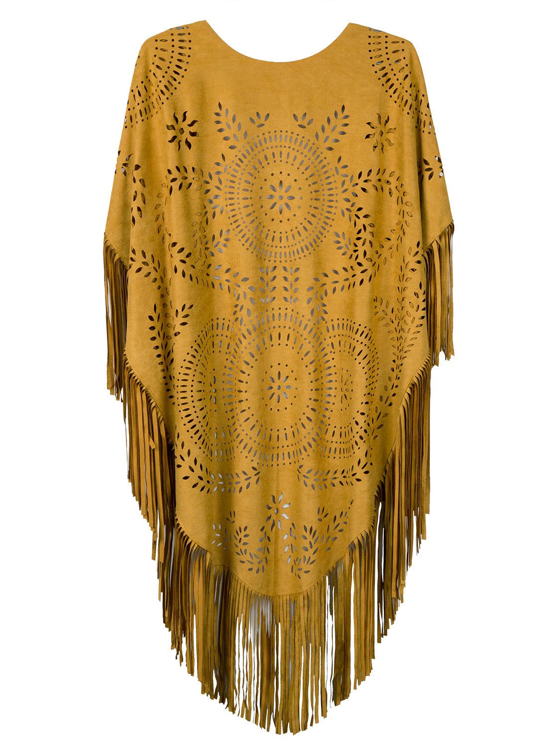 Chal de gamuza con borlas para mujer, estilo bohemio, de verano