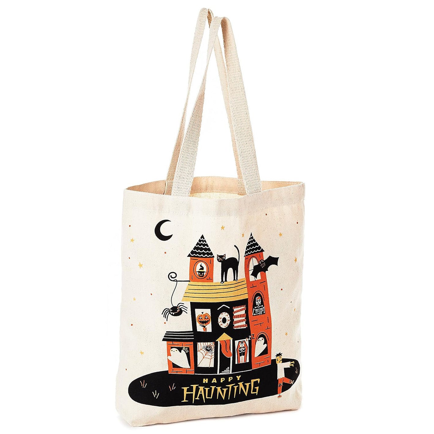 Sac fourre-tout en toile motif citrouille et fantôme d'Halloween