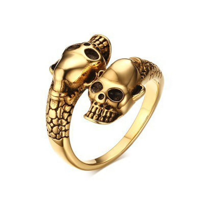 Anillos de calavera de acero inoxidable de moda para Halloween para hombre