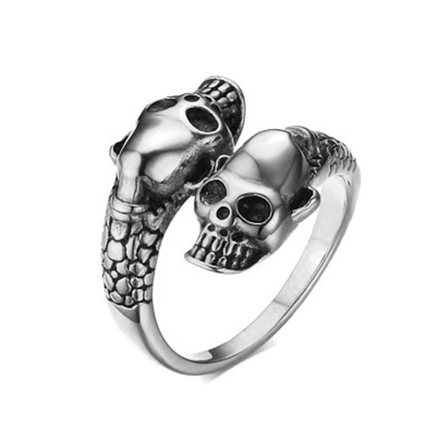 Anillos de calavera de acero inoxidable de moda para Halloween para hombre