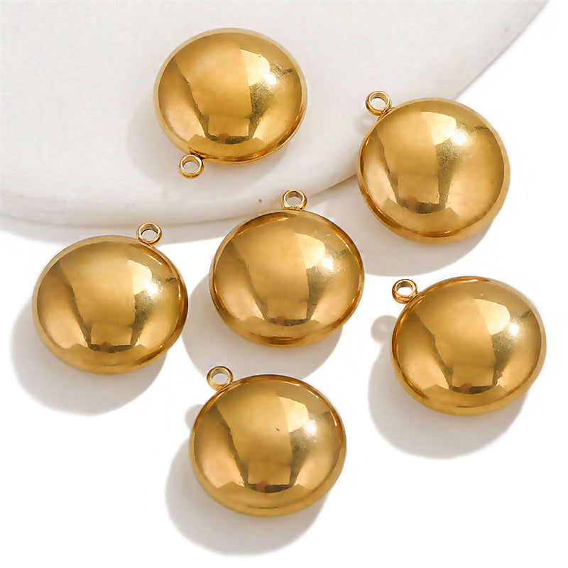 Collar de acero inoxidable con colgante redondo sencillo