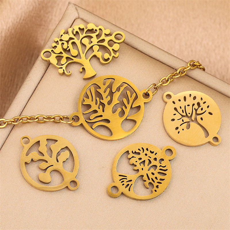 Pulsera de cadena de acero inoxidable con forma de árbol de la vida