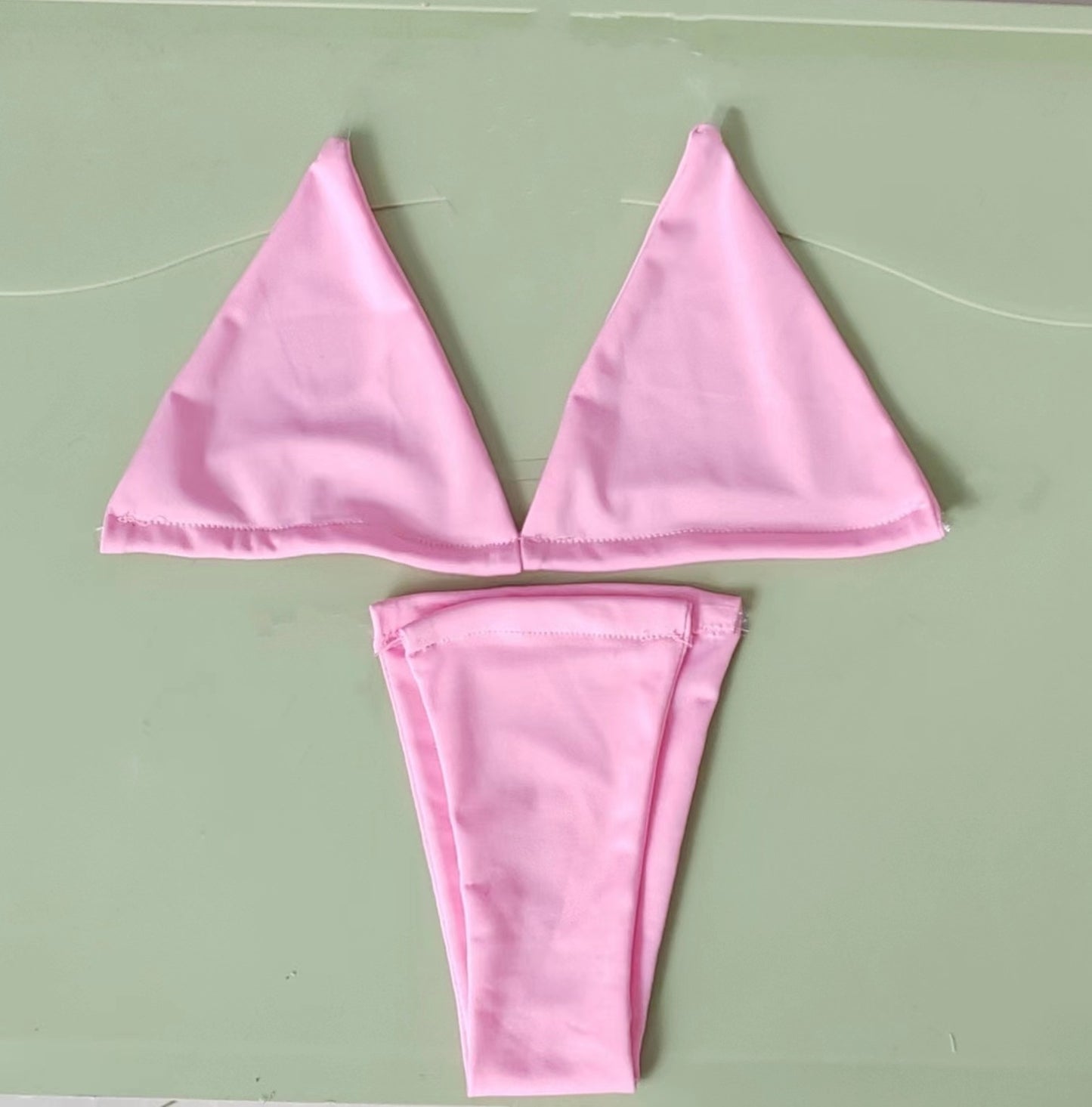 Bikini sexy con tirantes transparentes para mujer - Traje de baño de poliéster transparente