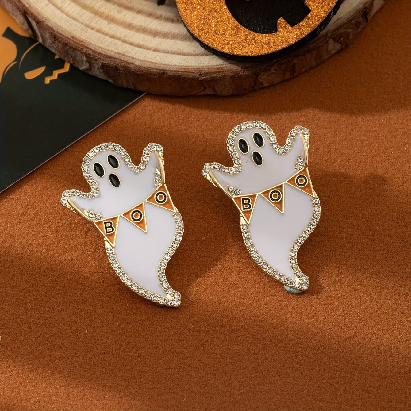 Women Fashion Cute Halloween Ghost Shaped Earrings