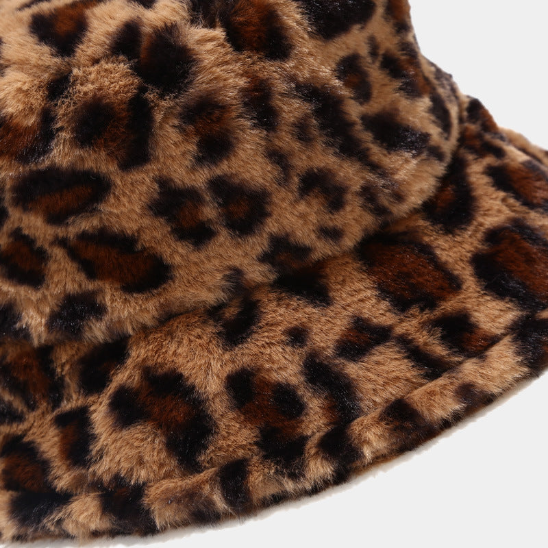 Versatile Leopard Print Thicken Bucket Hats