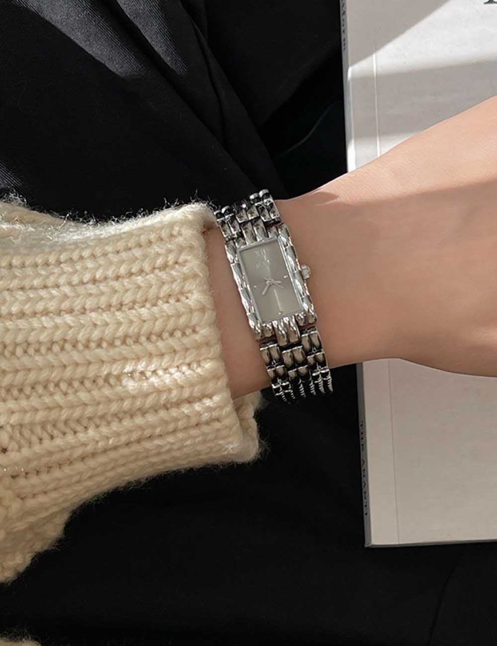 Classic Rectangular Dial Quartz Wrist Watch