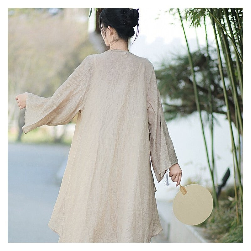 Solid Color Chiffon Long Sleeve Cardigan
