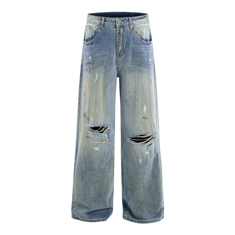 High Street Ripped Wide Leg Jeans