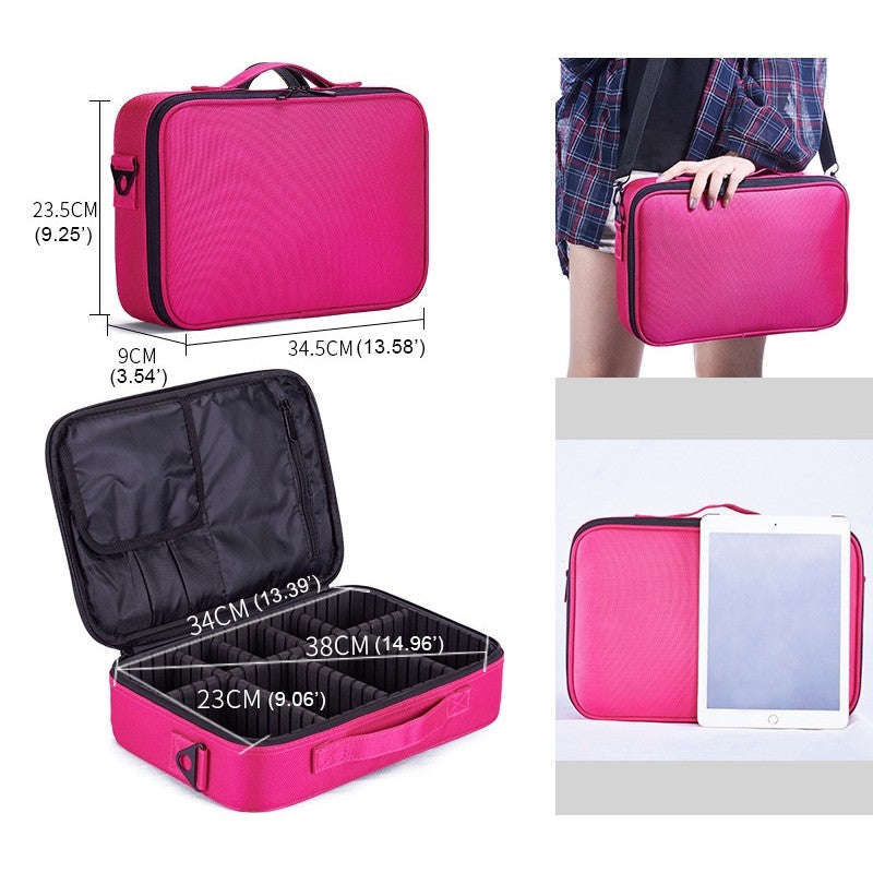 Solid Colour Handheld Makeup Case Bag Multifunctional Travel Portable Bag