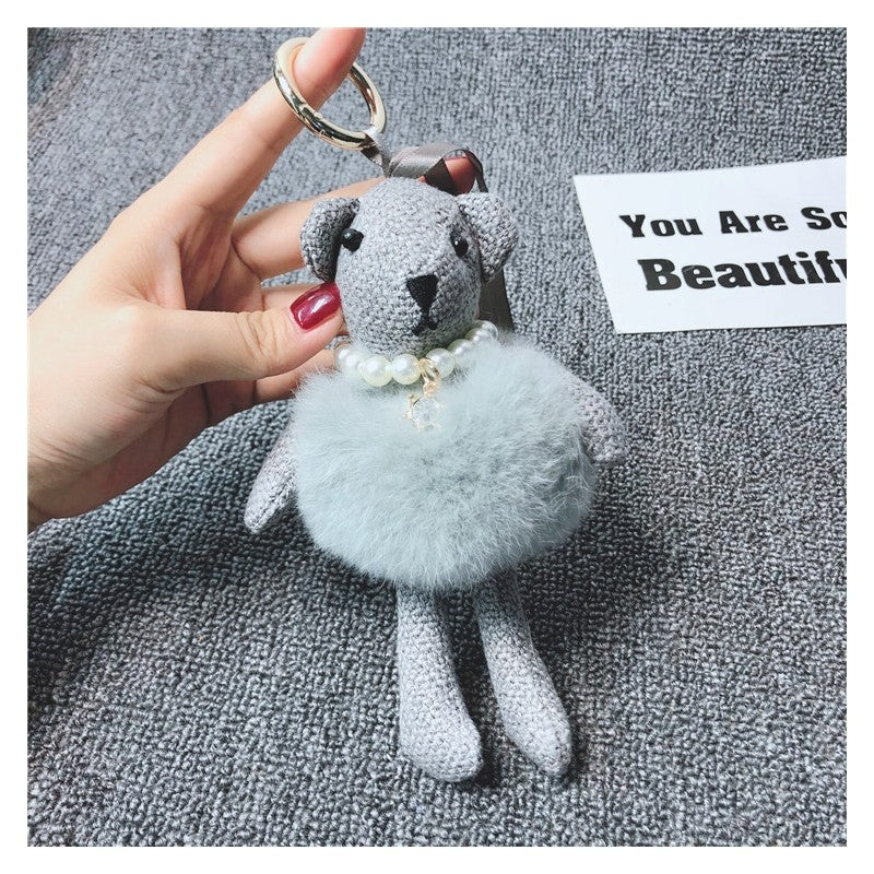 Cute Plush Knit Bear Keychain Pendant