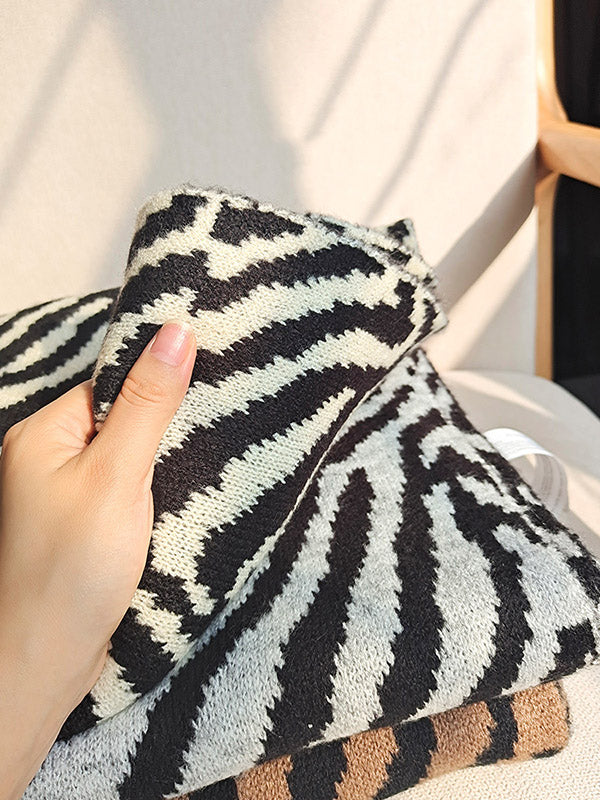 Zebra Printed Split-Joint Stylish Warm Scarf