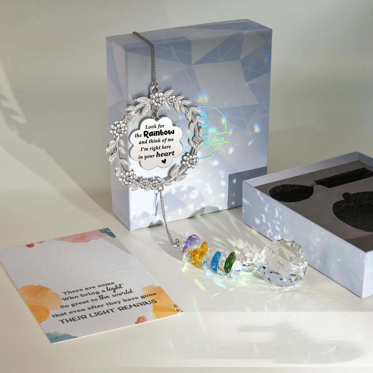 Rainbow Crystal Letter Wreath Suncatcher