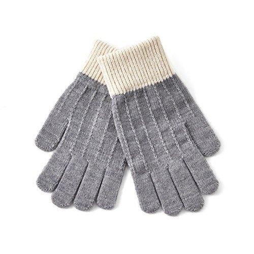 Color Block Splicing Padded Knit Gloves