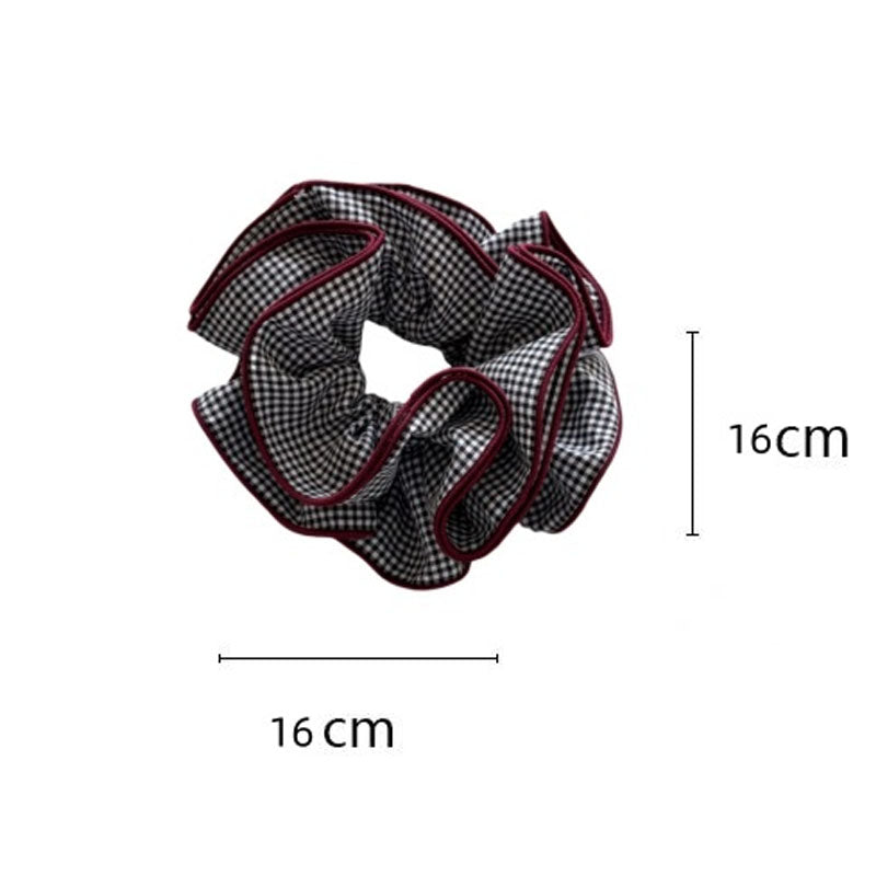 Polka Dot Gingham Ruffled Hair Scrunchies