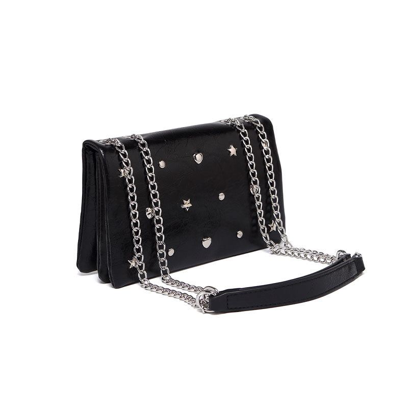Trendy Rivet Multi-Compartment Shoulder Bag