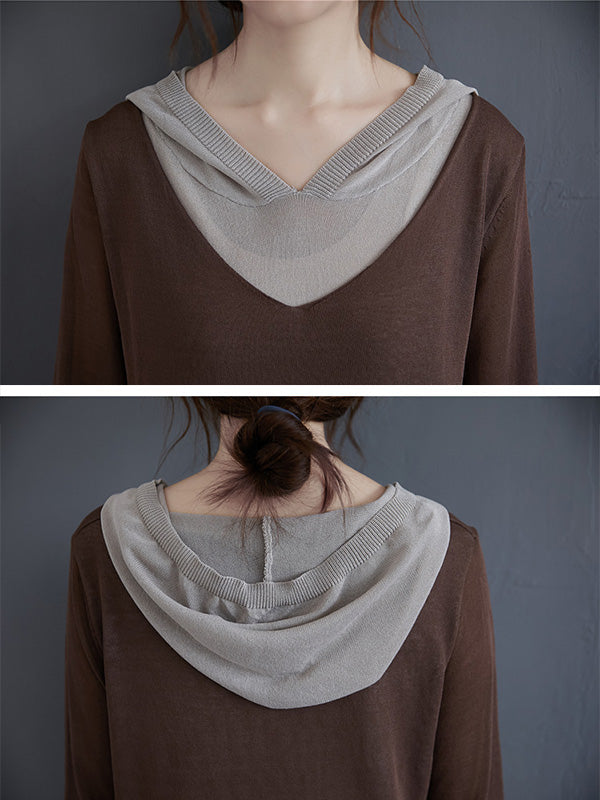 Original False Two Knitting T-Shirt Thin Sweater