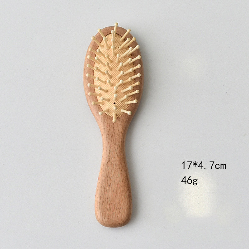 Wooden Handle Large Silicone Cushion Hair Combs