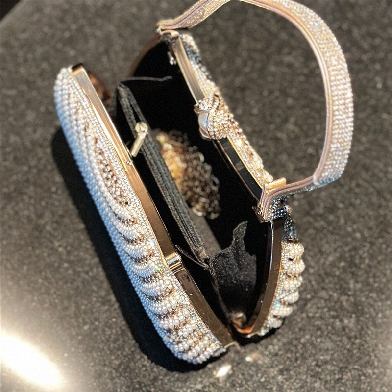 Diamond Pearl Evening Clutch Bag