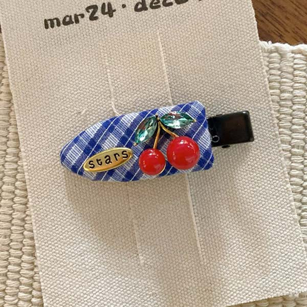 Cute Cherry Plaid Sweet Hair Clips