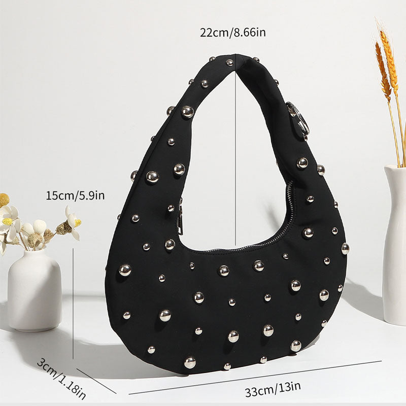 Chunky Rivet Punk Style Trendy Handbag