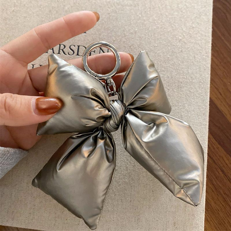 Elegant Solid Color Bow Knot Bag Charm