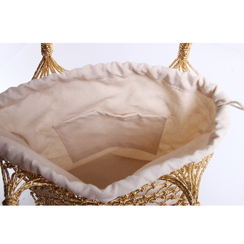 Hollow Out Braided Beach Handbags