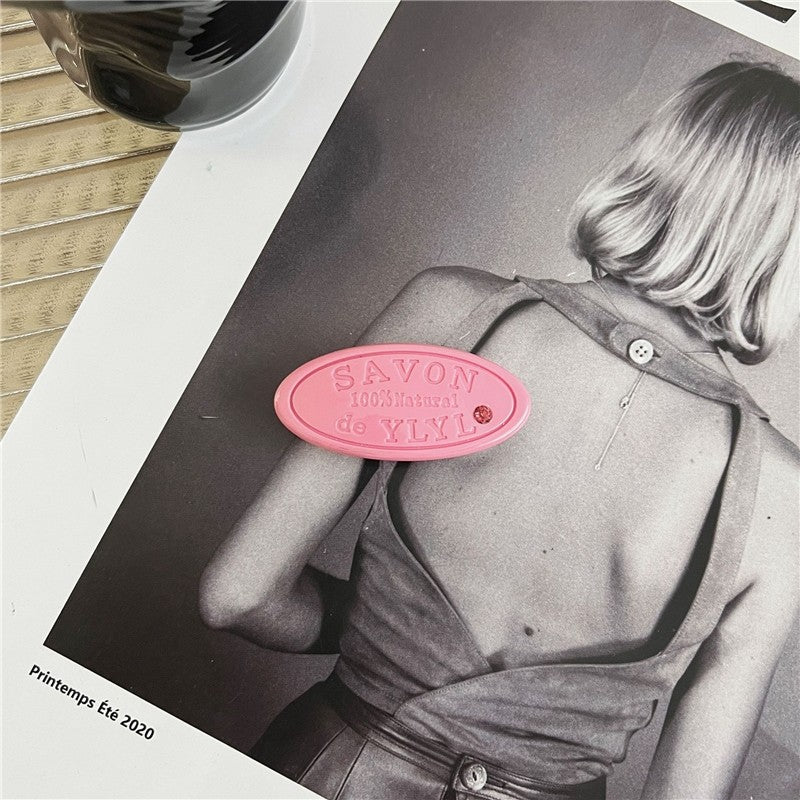 Elliptical Spring Alphabet Crystal Hair Clip