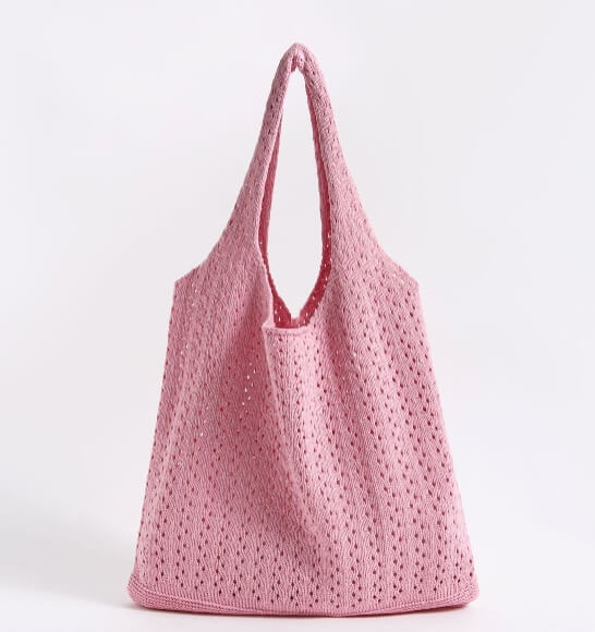 Vintage Knitted Tote Shopping Bag