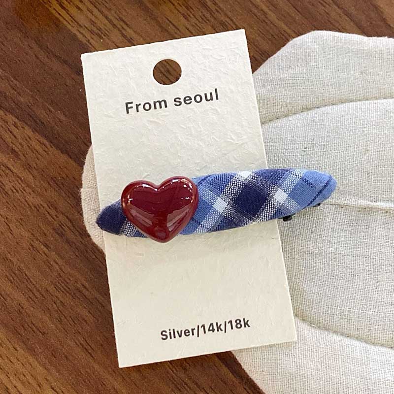 Sweet Color Block Plaid Geometric Hair Clips