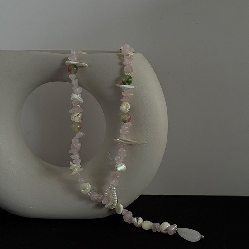 Dainty Stone Shell Beaded Choker Necklace