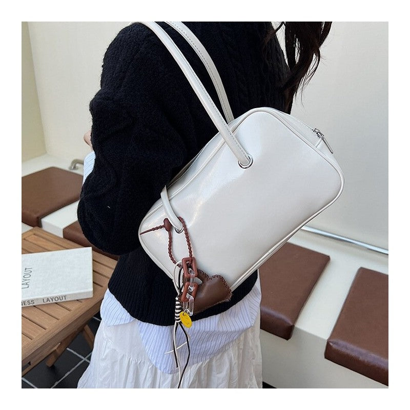 Vintage Crossbody Satchel With Charm