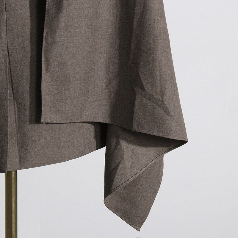 Solid Color Long Sleeve Lapel Hollow Blazer Outerwear