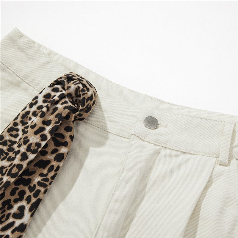 Machete Cargo Pants With Leopard Print Tie