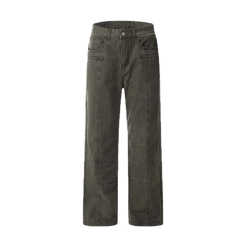 3D Washed Cargo Pants Loose Stacked