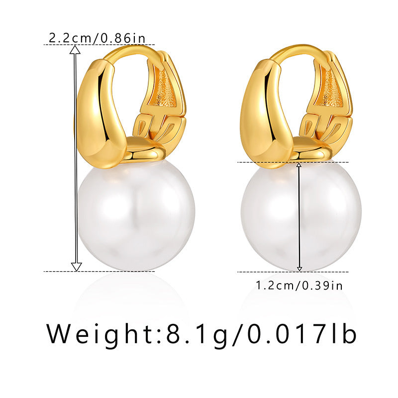 Elegant Pearl Simple Hoop Earrings