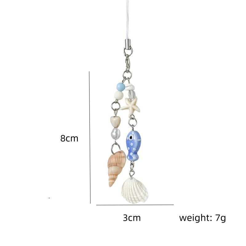 Cute Seashell Starfish Keychain Bag Charm